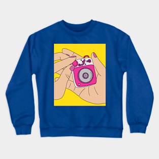 Old Colorful Stylish Retro Music Radios Crewneck Sweatshirt